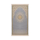 Gri Mandala Desen Kabartmalı Özel Dokuma Seccade