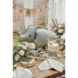 Gri Mat Triceratops Retro Dinozor Folyo Balon | Dinozor Temalı Çocuk Doğum Günü Vintage Konsept Parti Süsleme Fotoğraf Köşesi Dekorasyon Balonu