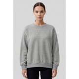 Gri Melanj Basic O Yaka Oversize Kadın Sweatshirt - 97053