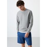 Gri Melanj Basic O Yaka Rahat Form Erkek Sweatshirt - 88053