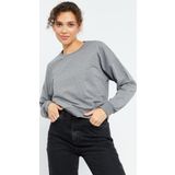 Gri Melanj Basic Rahat Form O Yaka Kadın Sweatshirt - 97114