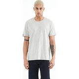 Gri Melanj Erkek Basic Kısa Kol Standart Kalıp O Yaka T-shirt - 87911 - 2XL - G1 Melanj