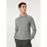 Gri Melanj Erkek Yün Karışımlı Kazak F4WM-KZK F54 - XL
