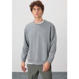 Gri Melanj Pamuk Yumuşak Dokulu Standart Fit Basic Erkek Sweatshirt - 88363