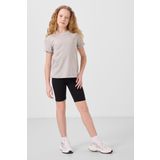 Gri Melanj Pamuklu O Yaka Standart Fit Basic Kız Çocuk T-Shirt - 75177