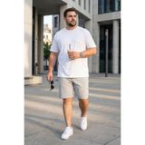 Gri Melanj Rahat Form Bağcıklı Cep Detaylı Battal Büyük Beden Erkek Şort - 81297 - 5XL
