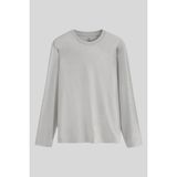Gri Melanj Standart Fit Basic O Yaka Uzun Kollu İnce Erkek T-Shirt - 87997