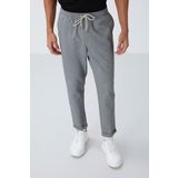 Gri Melanj Yüzeyi Dokulu Standart Fit Erkek Eşofman Alt - 82154