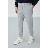Gri Melanj Yüzeyi Dokulu Standart Fit Erkek Eşofman Alt - 82156