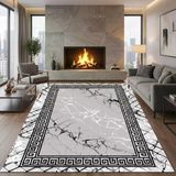 Gri Mermer Desenli Halı Dijital Baskılı Kaymaz Tabanlı Modern Salon Oda Halısı Dijital Baskı Halı 7