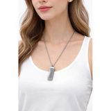 Gri Metal Mızıka Kolye Gümüş Renk Zincir 60 Cm Unisex Müzik Tasarım