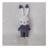 Gri Miniş Tavşan Uyku Arkadaşı Amigurumi Organik Oyuncak