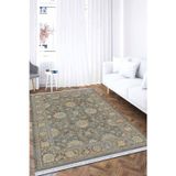 Gri Modern Dokuma Pamuk Tabanlı Kaymaz Kilim Klm015
