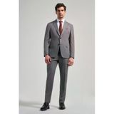Gri Mono Yaka 6 Drop Slim Fit Tam Astar Esnek Takım Elbise 1001250168