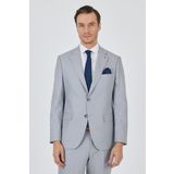 Gri Mono Yaka Desenli Astarlı Çift Yırtmaç Esnek 6 Drop Comfort Fit Classic Takım Elbise 1001250161