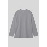 Gri O Yaka Rahat Form Battal Büyük Beden Uzun Kollu Erkek T-Shirt - 88107 - 5XL