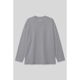 Gri O Yaka Rahat Form Battal Büyük Beden Uzun Kollu Erkek T-Shirt - 88107