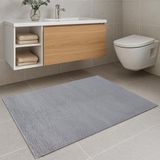 Gri Peluş Banyo Paspası | Kaymaz Tabanlı, Yumuşak Doku | Makinede Yıkanabilir | 4 Farklı Ölç - Çok Renkli