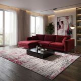 Gri Pembe Salon Halısı Modern Dokulu Dijital Baskılı Kaymaz Tabanlı Halı Dijital Baskı Halı 7 Mm