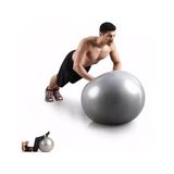 Gri Pilates Topu, Pompa Hediyeli, 65 Cm Boyutunda