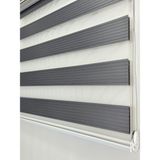 Gri Pileli Zebra Stor Perde Ev/ofis Perdesi Aluminyum Sistem Zebra Stor Perde – Gece & Gündüz Kullanım, Kolay Montaj (Alüminyum Sistem) - 110 x 200