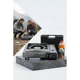 Gri Portatif Kamp Ocağı + 1 x Kartuş Piknik Ocağı Otomatik Ateşlemeli 723181 - Standart