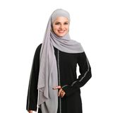 Gri Pratik Hazır Geçmeli Bone Şal Şifon Düz 2506_15