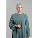 Gri Pratik Hazır Geçmeli Fiyonklu Bone Sandy Çift Taraflı Çapraz 3007B_15