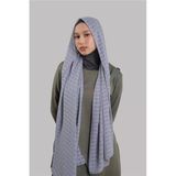 Gri Pratik Hazır Geçmeli Şal Desenli Şifon Hijab Boneli 2415_15