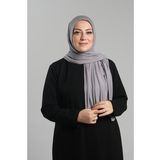 Gri Pratik Hazır Geçmeli Şal Viskon Önü Süngerli Penye Şal 2202_15