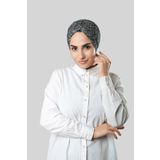 Gri Pratik Hazır Geçmeli Tesettür Bone Jakar Kendinden Desenli 1209_15