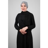 Gri Pratik Hazır Geçmeli Tesettür Bone Petekli Büzgülü 1204_15
