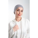 Gri Pratik Hazır Geçmeli Tesettür Bone Viskon Kumaş Sade 3003_15