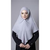Gri Pratik Hazır Geçmeli Tesettür Eşarp Pamuk Caz Kumaş Düz Hijab 2306_15