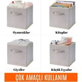 Gri Puantiye Desenli 30X30X30 cm Dolap Içi Saklama ve Düzenleyici Kutu - Altın - Gri - Seçenek 1