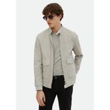 Gri Regular Fit Dik Yaka Casual Süet Deri Mont - 2XL