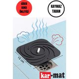 Gri Renk Kare Kötü Koku Önleyici Silikon Mat Banyo Mutfak Lavabo Balkon Gider Tıpası Kapağı - 15 x 15