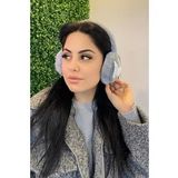 Gri Renk Kuğu Detaylı Peluş Kulaklık
