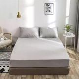 Gri Renkli %100 Pamuklu Penye Kumaşından Lastikli Çarşaf 120x200 gri