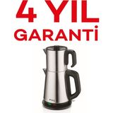 Gri Renkli Paslanmaz Çay Makinası, Dayanıklı ve Şık Tasarım - Altın - Gri