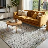 Gri Sarı Salon Halısı Modern Dokulu Dijital Baskılı Kaymaz Tabanlı Halı Dijital Baskı Halı 7 Mm