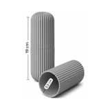 Gri Seyahat Tipi Organizer Taşıma Kabı Diş Fırçası Gözlük Makyaj Fırçası Kutusu 19 Cm