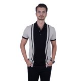 Gri Siyah Çift Renkli Hediye Kutulu Erkek Polo Yaka Tişört L