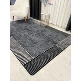Gri-Siyah Jüt Sisal Görünüm Kaymaz Taban Yolluk Halı - Gri - Siyah - 160 x 230 cm