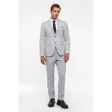 Gri Slim Fit Desenli Sivri Yaka 6 Drop Klasik Takım Elbise
