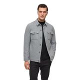 Gri Slim Klasik Yaka Torba Cep Mont