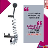 Gri Spiral Duş Hortumu ve Seti 2.5 Metre, Şık ve Dayanıklı Tasarım - Seçenek 1
