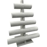 Gri Süet Kumaş Beş Kademeli Bileklik ve Saat Sergileme Standı 45/34 cm - Antrasit