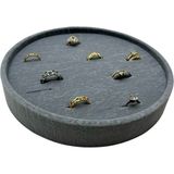 Gri Süet Yüzük Tablası, 20X20 Cm, Batırmalı Model, Şık ve Kullanışlı Tasarım - Antrasit