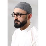 Gri Super Namaz Dantel Detayli Orme Orlon Namaz Takkesi
